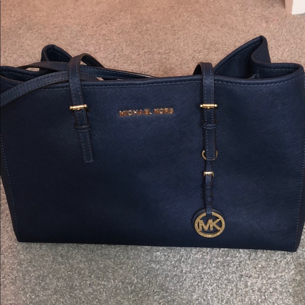 navy michael kors purse